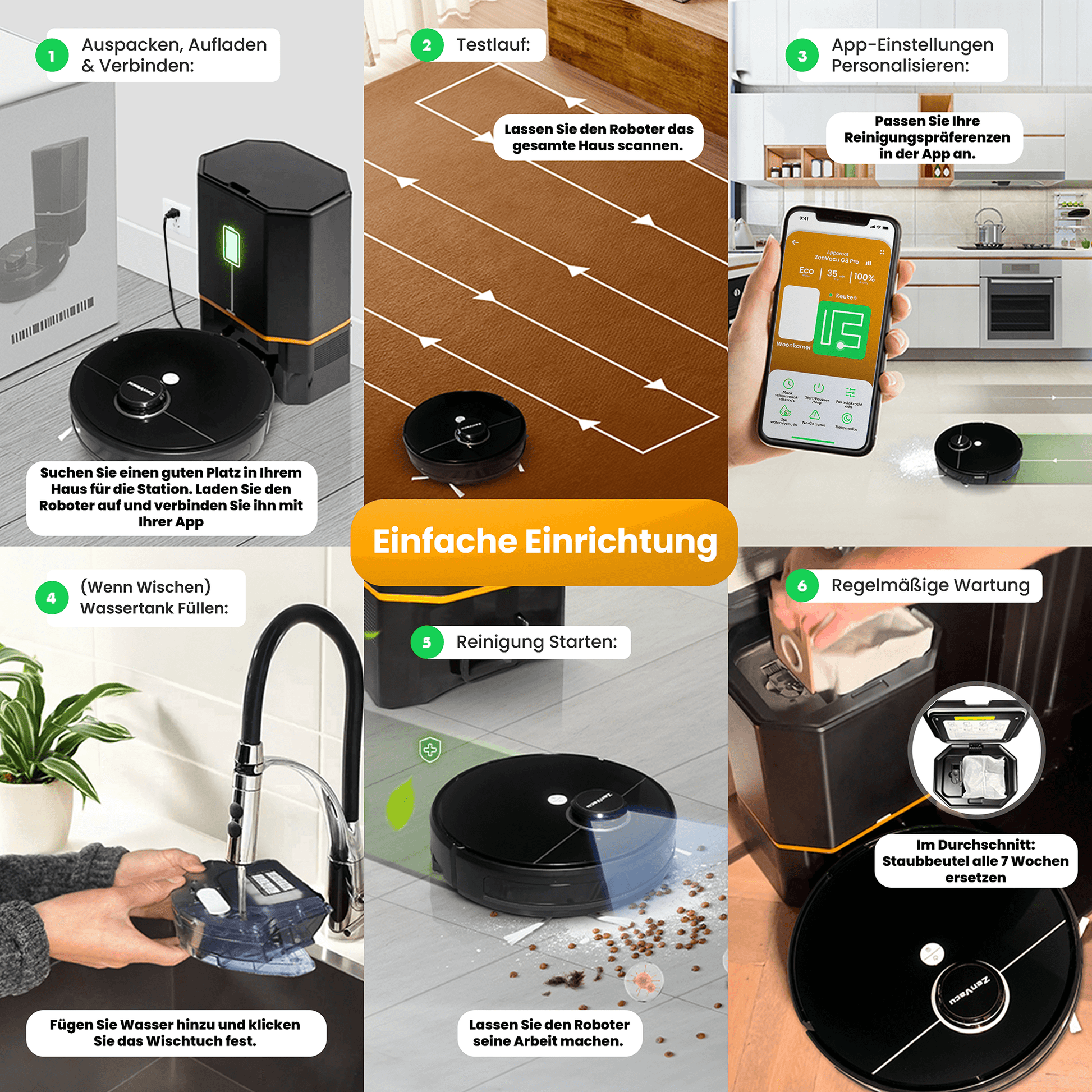 So verwenden Sie den ZenVacu G8 Pro Saugroboter: Eine klare Schritt-für-Schritt-Anleitung von Empfang bis Nutzung und Wartung