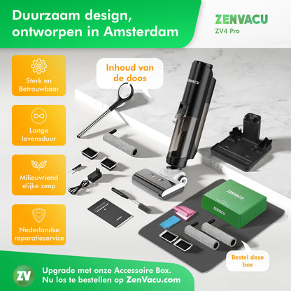 ZenVacu ZV4 Pro Steelstofzuiger met Dweilfunctie