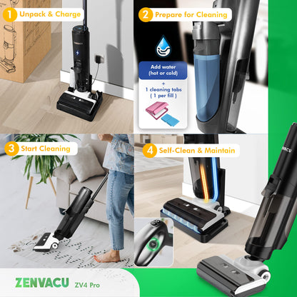 ZenVacu ZV4 Pro Steelstofzuiger met Dweilfunctie